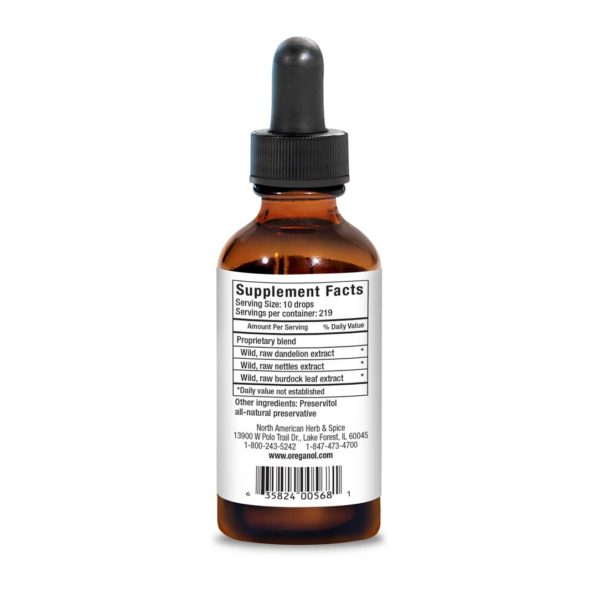 GreensFlush oil 2oz supplement facts