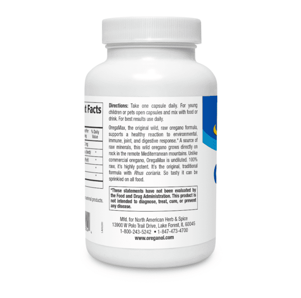 OregaMAX Directions Label