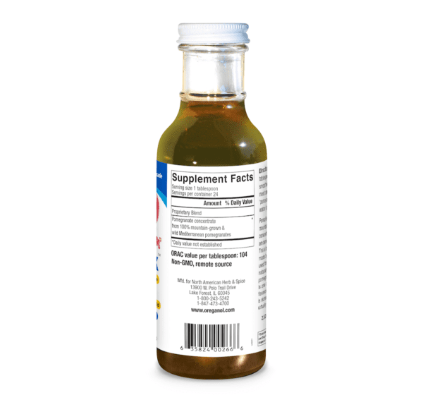 PomaMax 12 oz supplement facts label