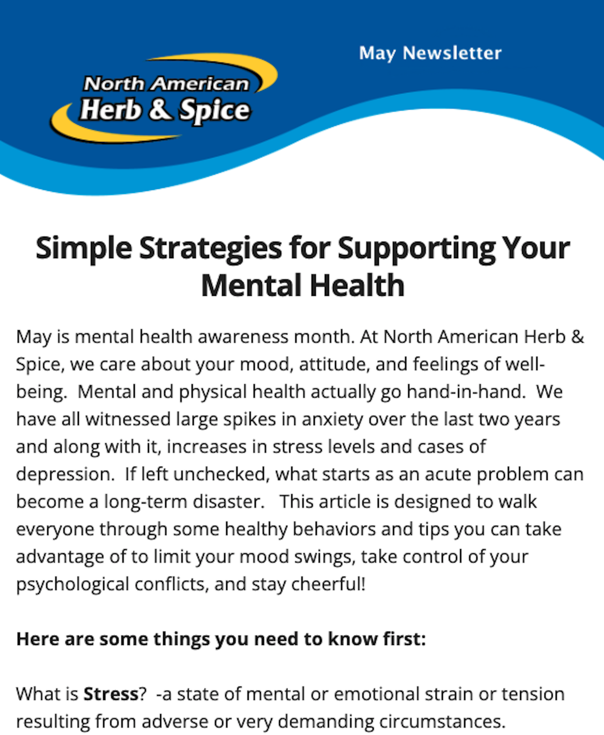 May Newsletter